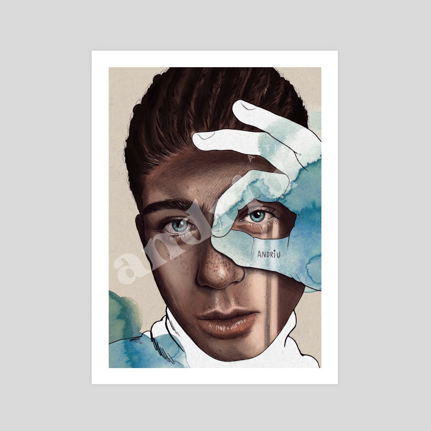 Mirando al mar - Ilustración digital