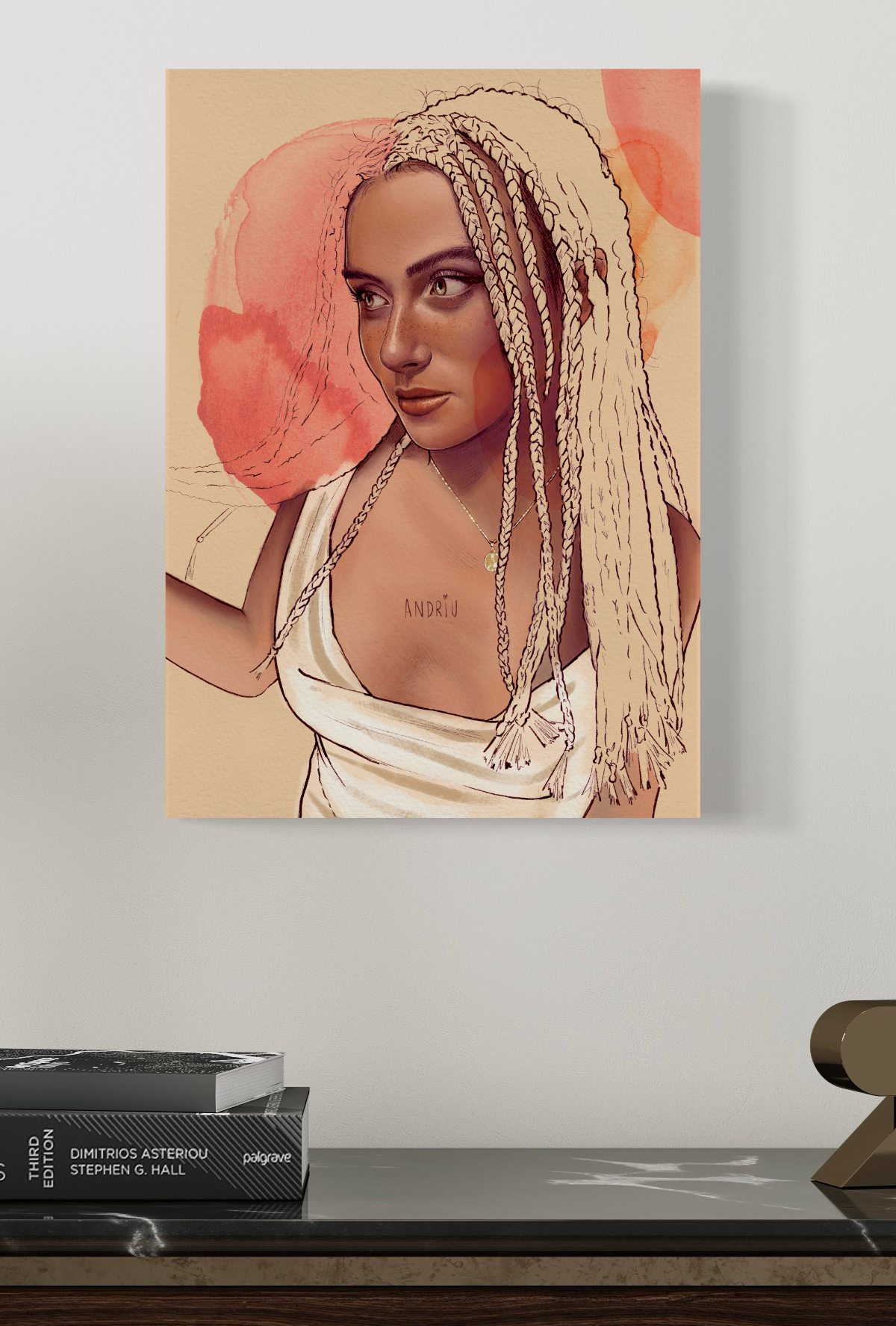 Belleza con trenzas - Ilustración digital
